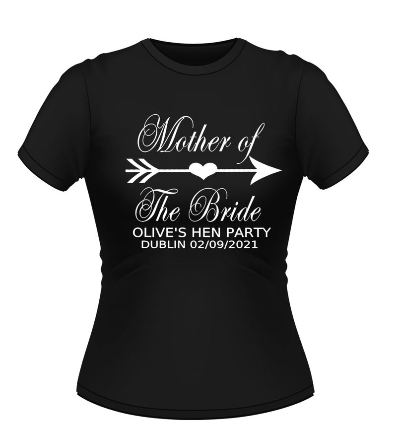 'Mother of the Bride Personalised Hen Party Tshirt
