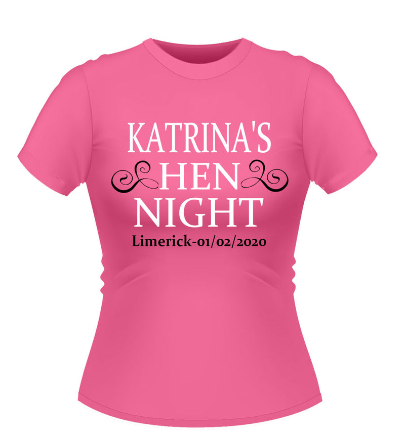 Hen Night Personalised Hen Party T-shirt