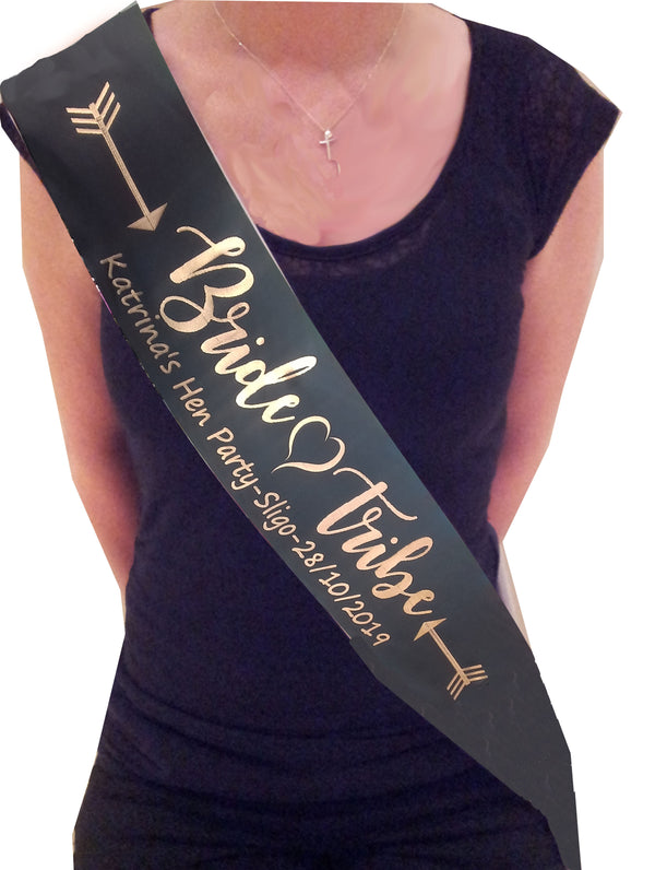 Bride Tribe personalised hen party sash