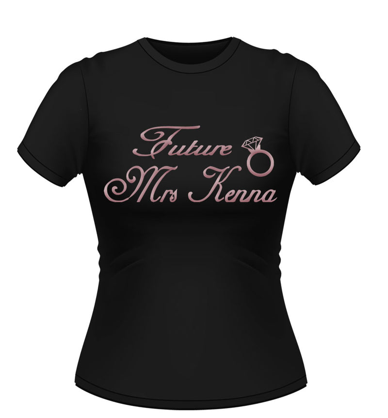 Personalised Future Mrs T-Shirt with Diamond ring