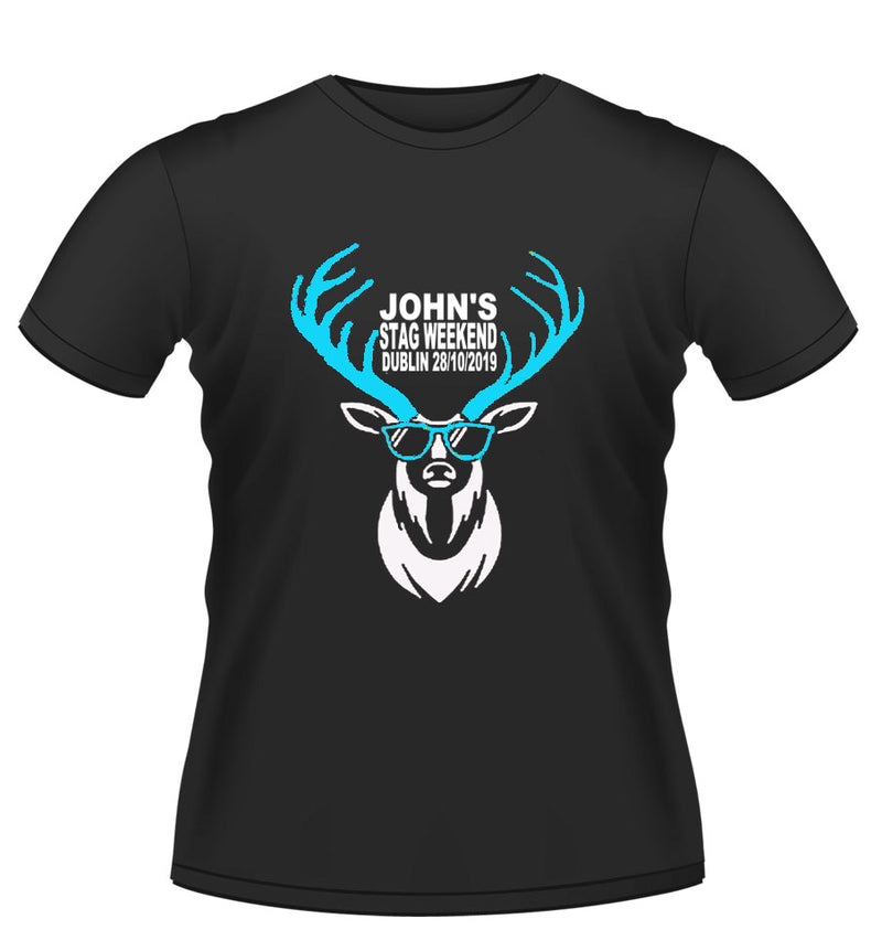 Stag Head Personalised Stag Party Tshirt