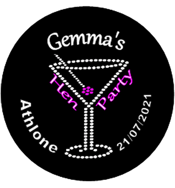 Black and Bling personalised Hen Party Badge