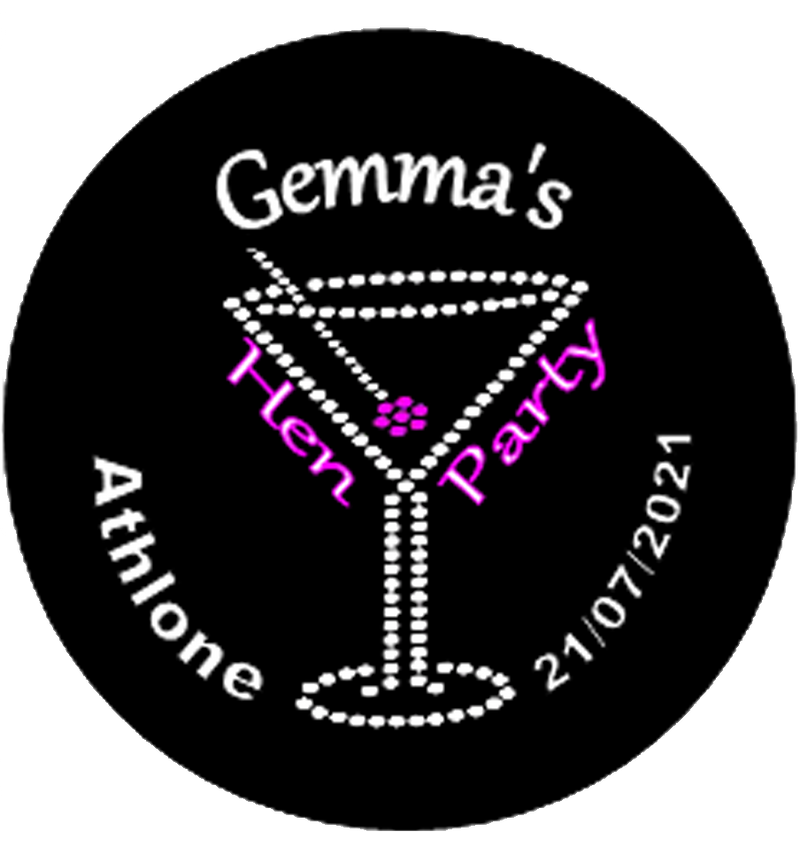 Black and Bling personalised Hen Party Badge