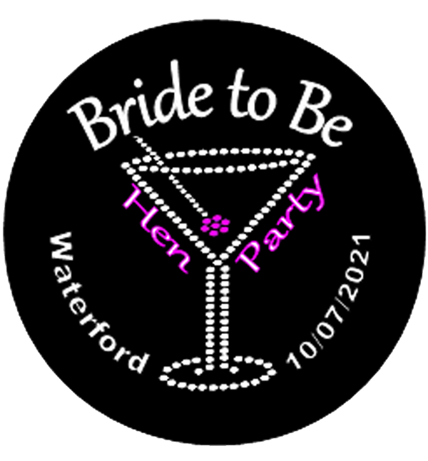 Hen Night Personalised Black+Bling Bride to Be badge