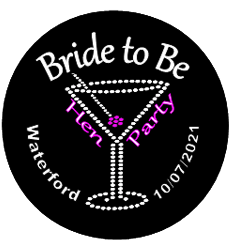 Hen Night Personalised Black+Bling Bride to Be badge