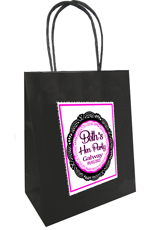 Black Lace Design Personalised Bag
