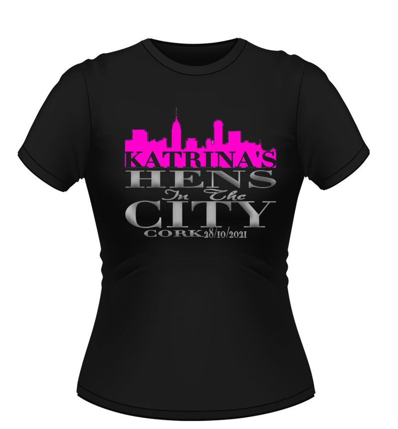 HENS IN THE CITY Personalised Hen Party t-shirt