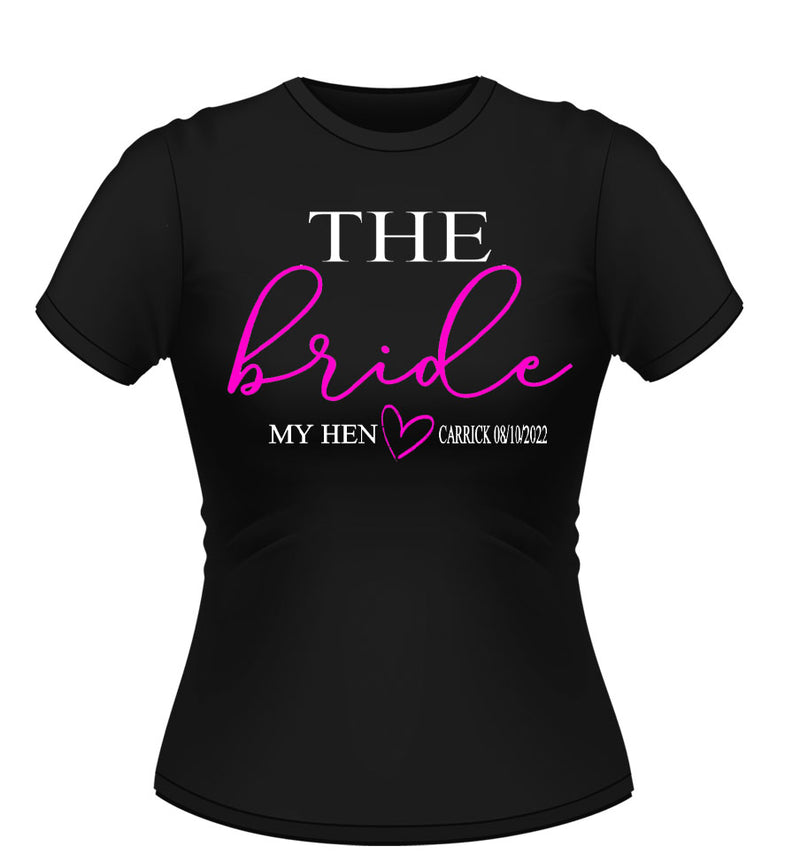 'The Bride' Personalised Hen party TShirt