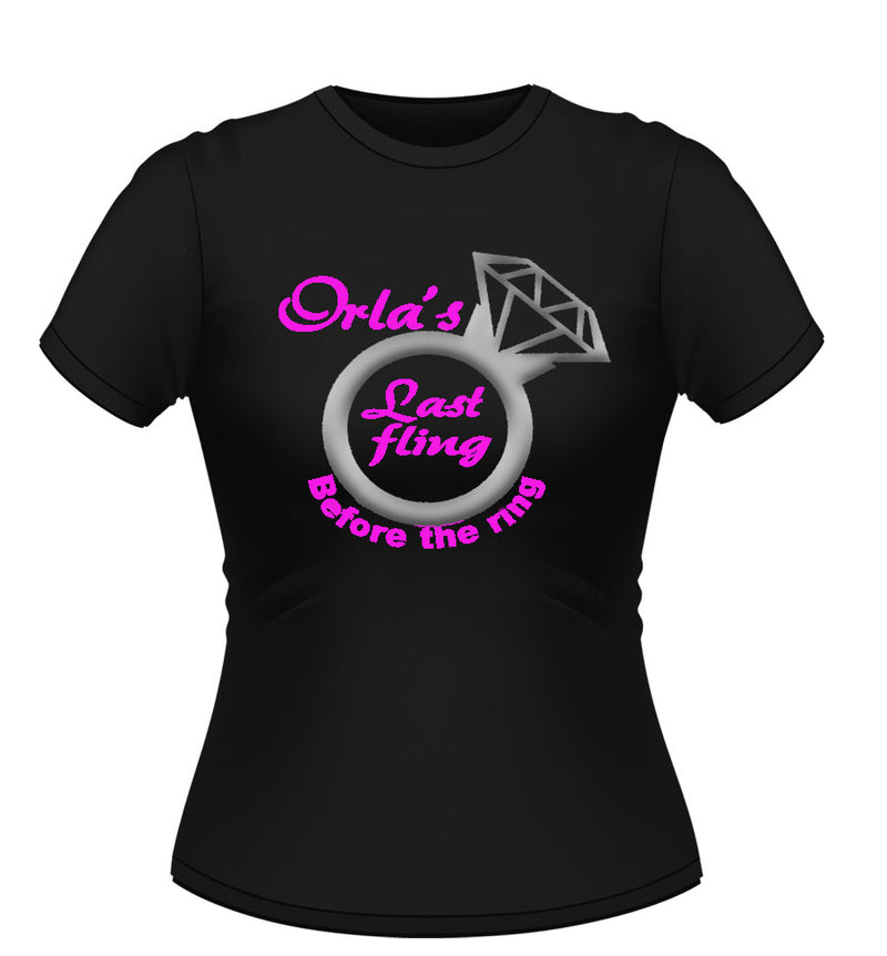 'Last Fling' Personalised Hen Party T-shirt