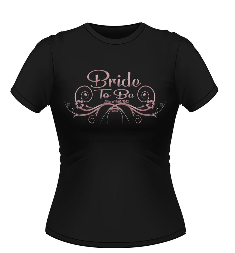 Vintage Style Bride to Be Personalised Tshirt