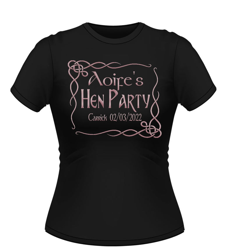 'Swirl' Personalised Hen Party T-shirt