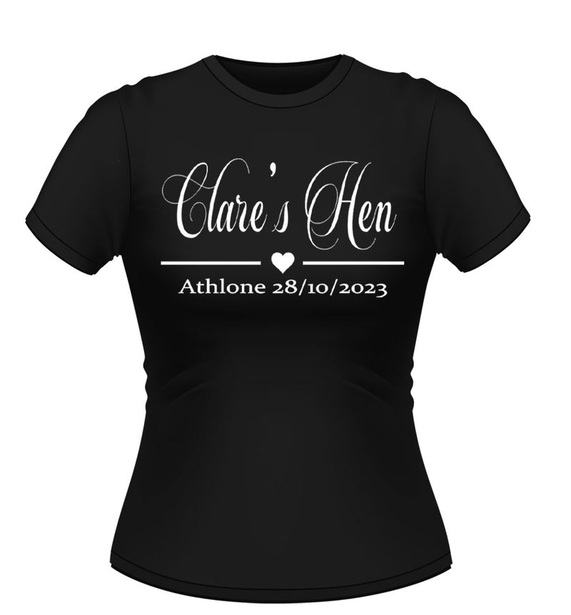 Classy Personalised Hen Party Tshirt