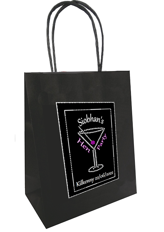 Personalised Black and Bling gift bag