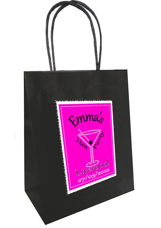 Personalised Pink and bling gift bag