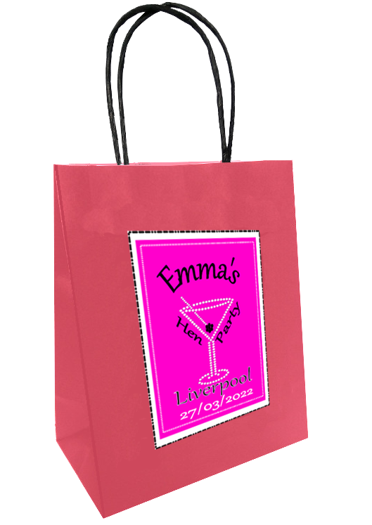 Personalised Pink and bling gift bag