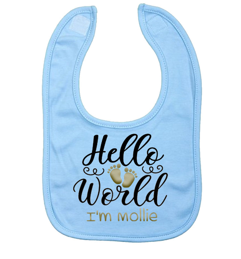 'Hello world' Personalised Bib