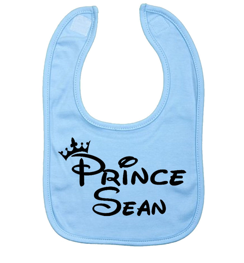 Prince Disney theme Personalised Bib blue