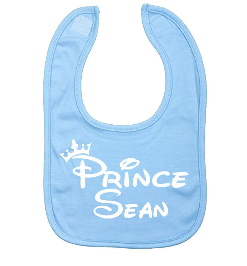 Prince Disney theme Personalised Bib blue