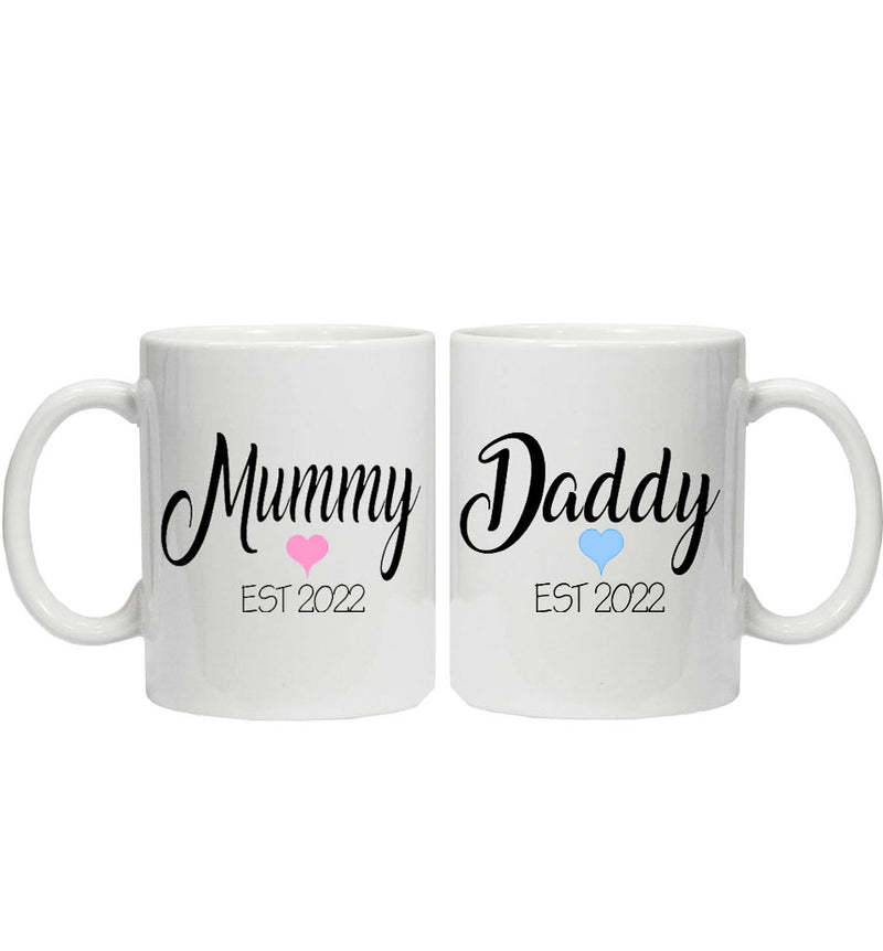 Mummy and Daddy Est 2022 Mugs