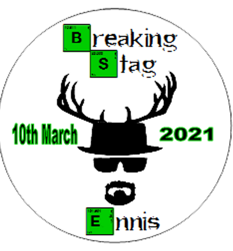 Personalised Breaking Stag Badge or Sticker