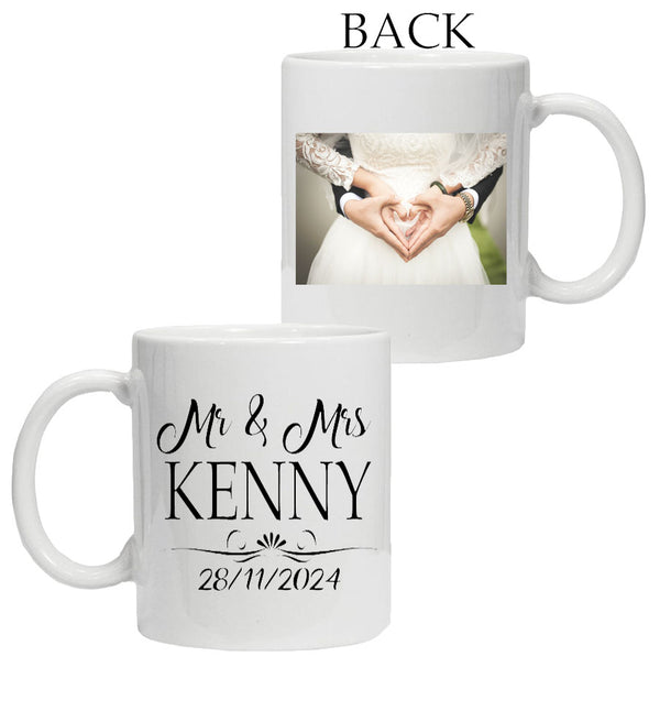 Mr & Mrs Wedding Photo mug