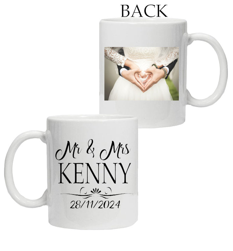 Mr & Mrs Wedding Photo mug