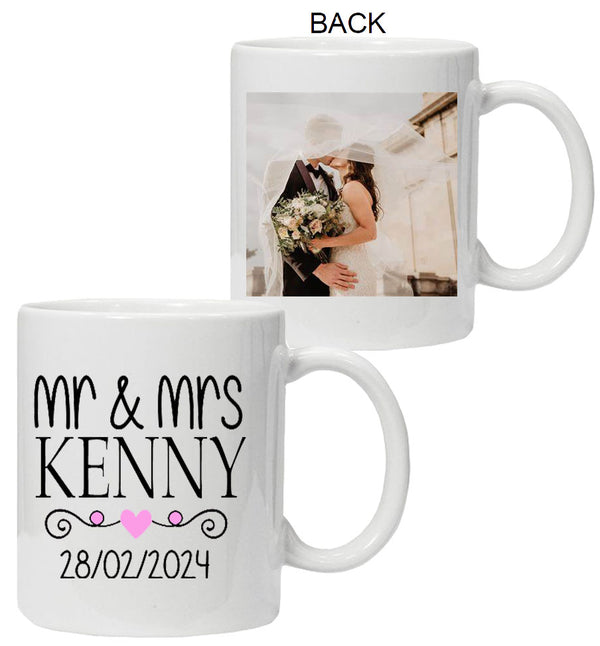 Mr & Mrs Wedding Photo mug