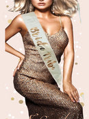 Ivory Satin With Rose Gold Bride Tribe Writing And Diamante Bride Tribe Detail on each end