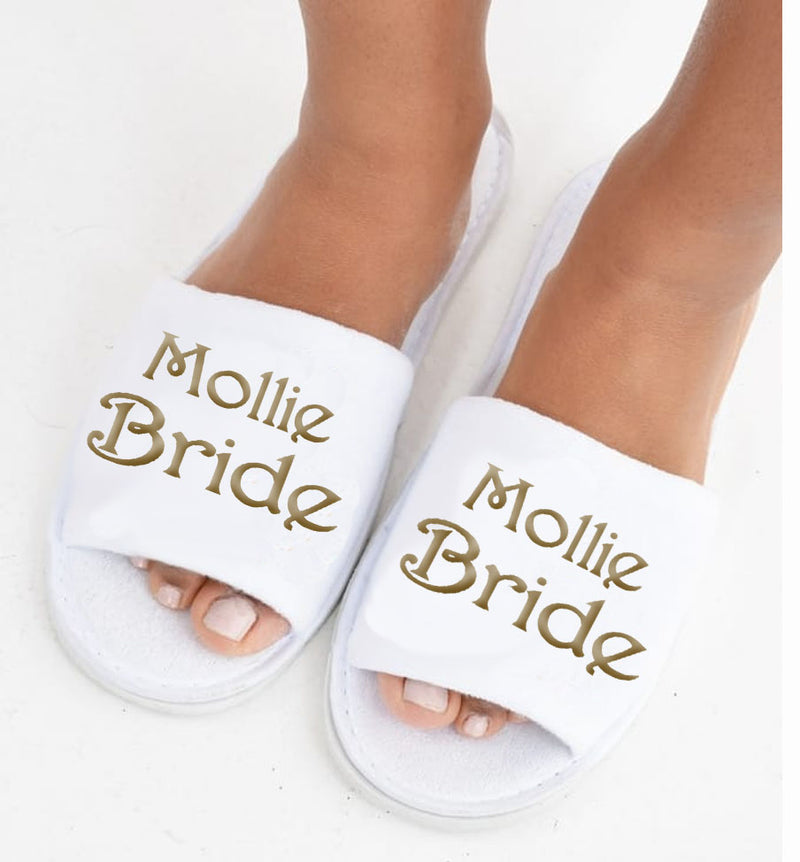 Personalised Bride's Slippers