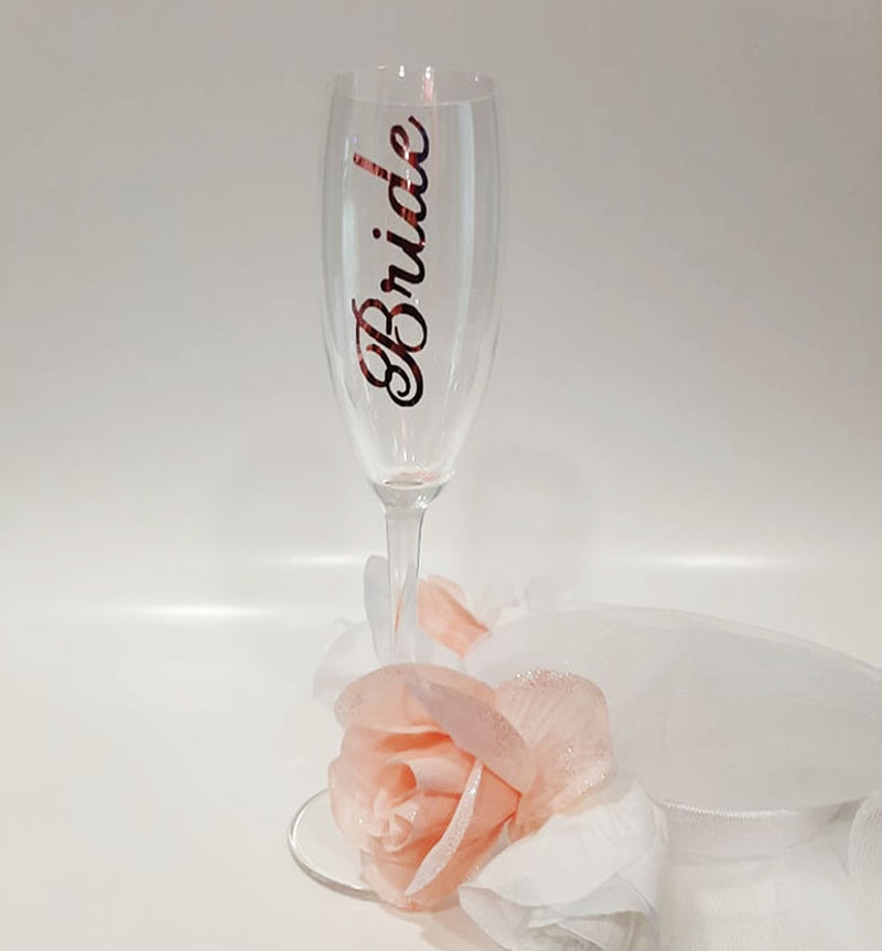 Personalised Bride Champagne Glass