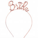 rose gold headband with bride on top
