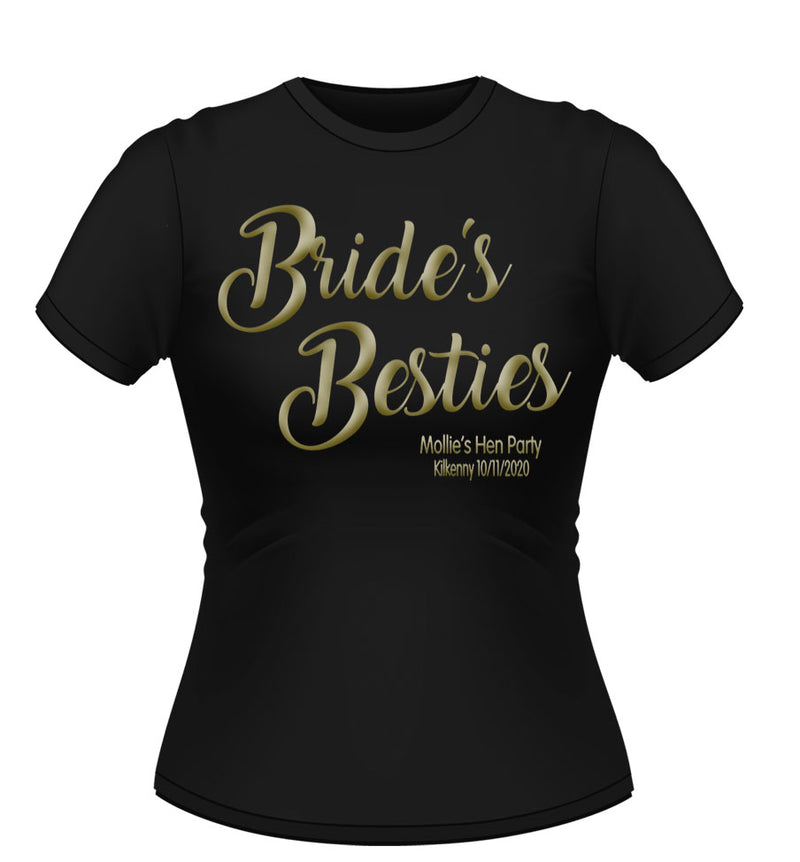 Bride's Besties! Personalised Hen Party T-Shirt