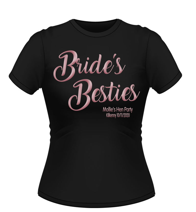 Bride's Besties! Personalised Hen Party T-Shirt