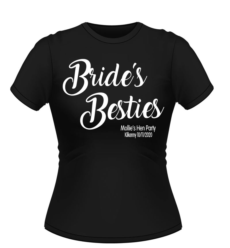 Bride's Besties! Personalised Hen Party T-Shirt