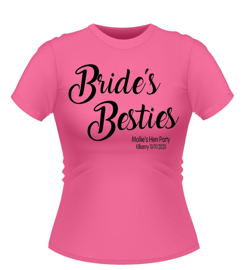 Bride's Besties! Personalised Hen Party T-Shirt