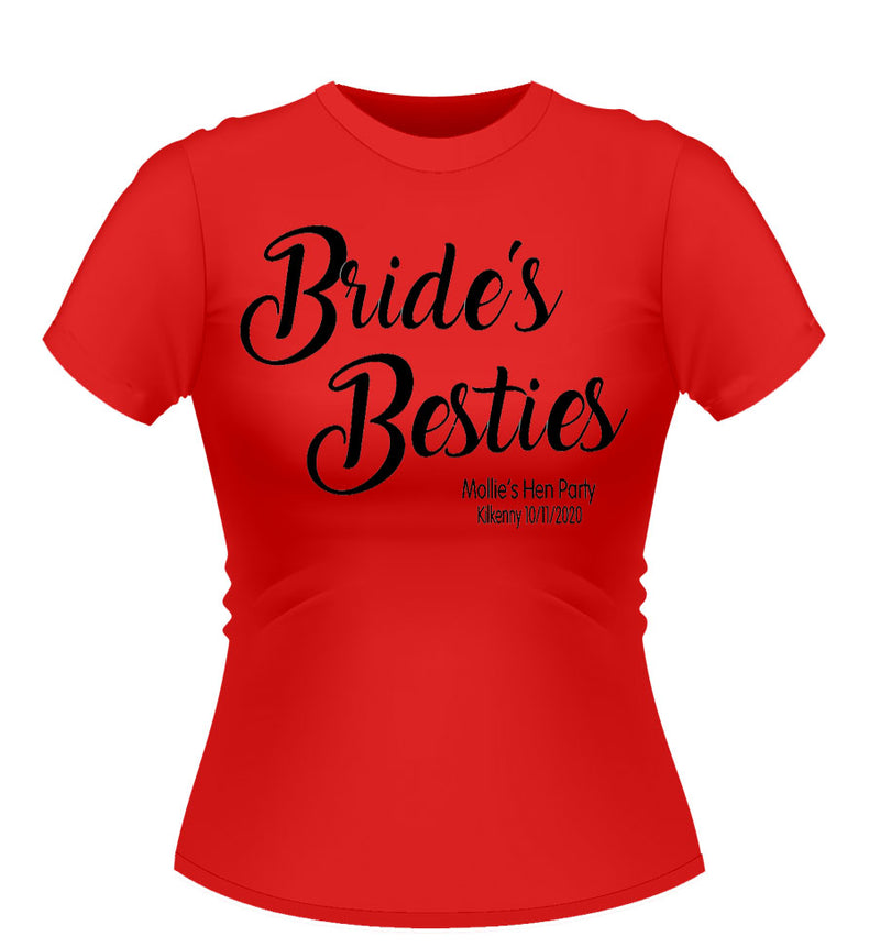 Bride's Besties! Personalised Hen Party T-Shirt