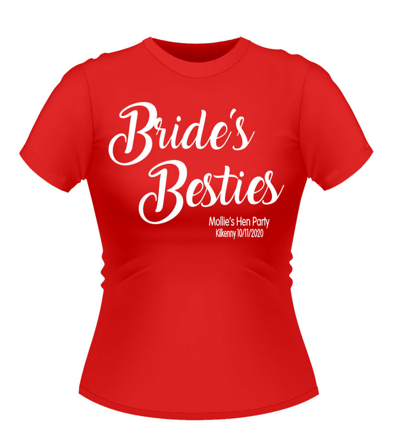 Bride's Besties! Personalised Hen Party T-Shirt
