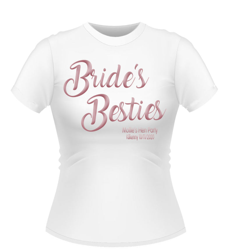 Bride's Besties! Personalised Hen Party T-Shirt