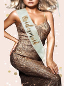 Cream Sash with Gold Metalic Script Foil Bridesmaid Logo