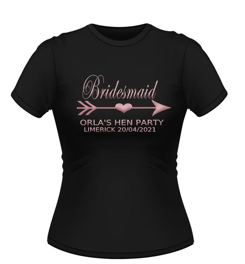 Bridesmaid  Personalised hen party tshirt
