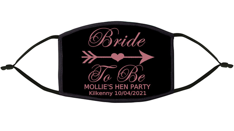 Bride To Be  Personalised Re-Usable Face Mask