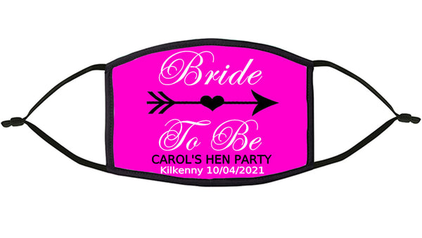 Bride To Be 'Tribe theme' Personalised Re-Usable Face Mask