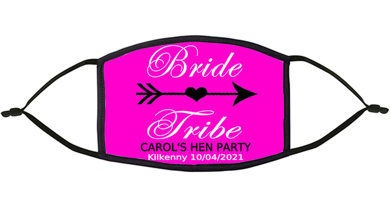 Bride Tribe Pink Personalised Re-Usable Face Mask