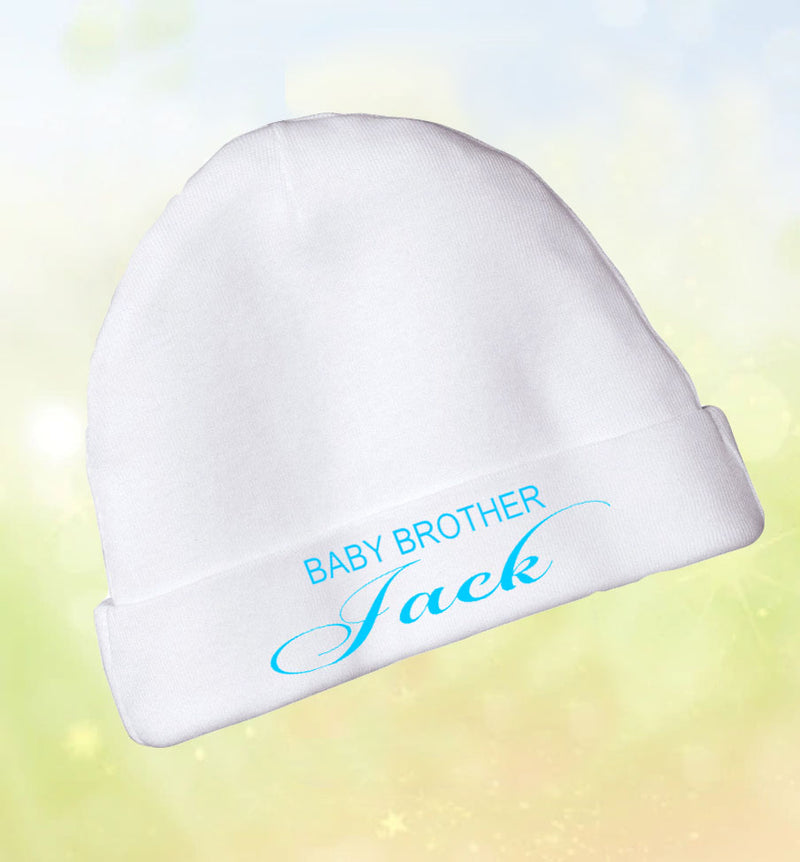 Personalised Newborn 'Baby Brother' Baby Hat