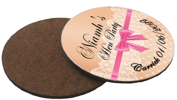 Vintage Lace design Personalised Hen Party Coaster