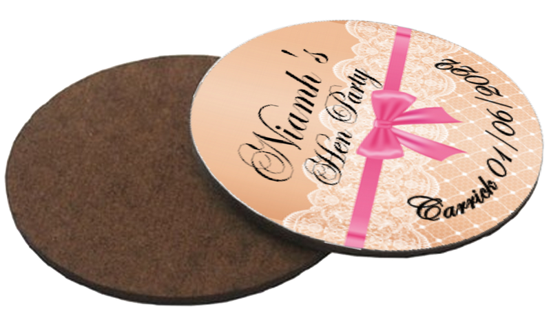 Vintage Lace design Personalised Hen Party Coaster