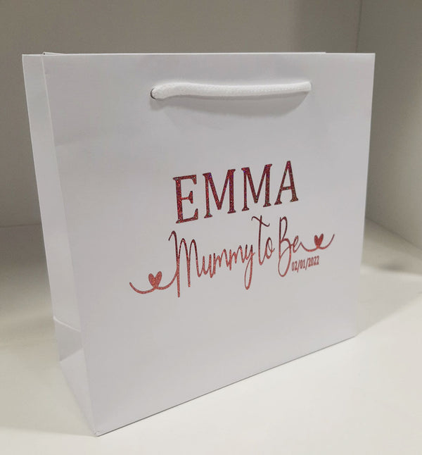 Luxury Personalised Calligraphy style 'Mummy to Be' Bag