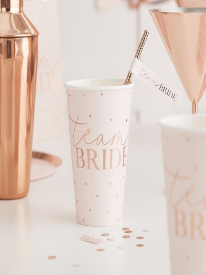 Rose Gold Team Bride Large Hen Party Cups