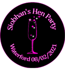 Personalised Champagne Design Hen Party Badge