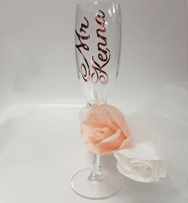 Personalised 'Any Text' Champagne Glass